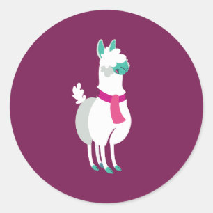 Sticker Rond Tommy le Llama