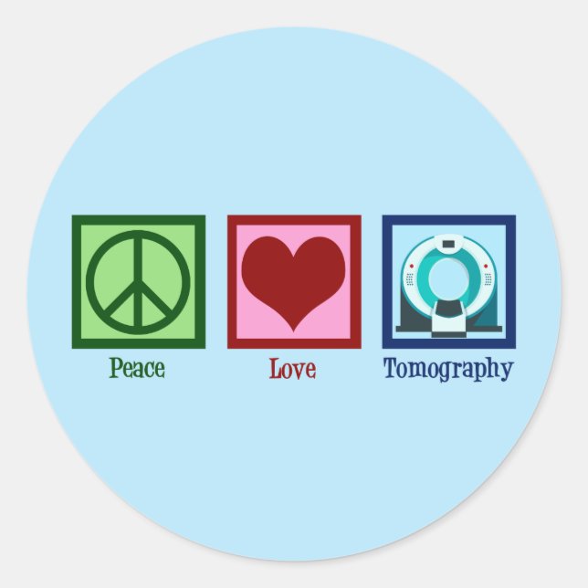 Sticker Rond Tomographie de l'amour pour la paix (Devant)