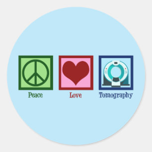 Sticker Rond Tomographie de l'amour pour la paix