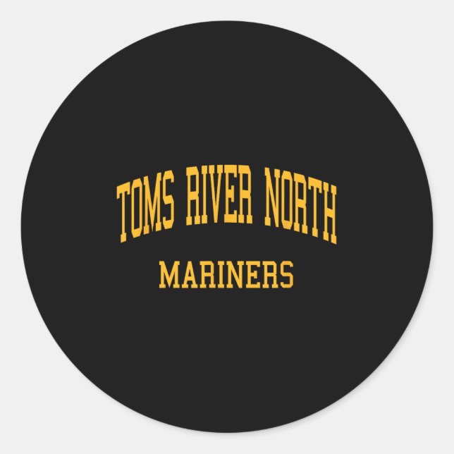 Sticker Rond Toms River North High School C Toms River Nj Retr (Devant)