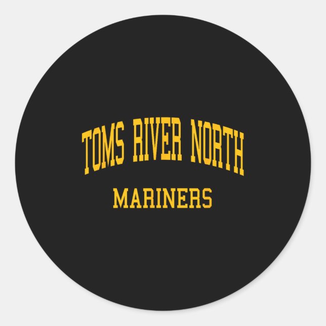 Sticker Rond Toms River North High School Hs Toms River Nj Retr (Devant)