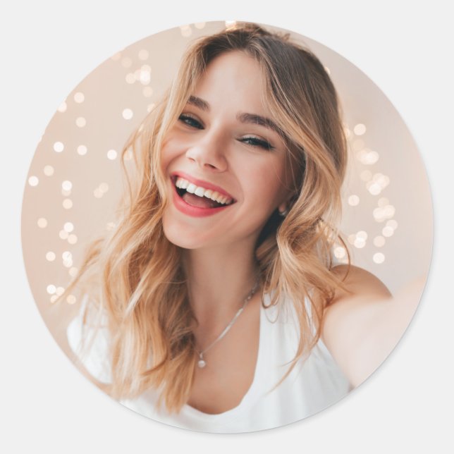 Sticker Rond Ton visage pour un anniversaire (Devant)