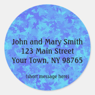 Sticker Rond Tonalités d'étiquette de adresse de bleus