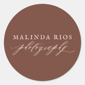 Sticker Rond Tone Terre Vintage Blush Brown Rustic Photographie
