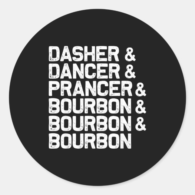 Sticker Rond Toner Danseur Prancer Bourbon Drôle Noël Sant (Devant)
