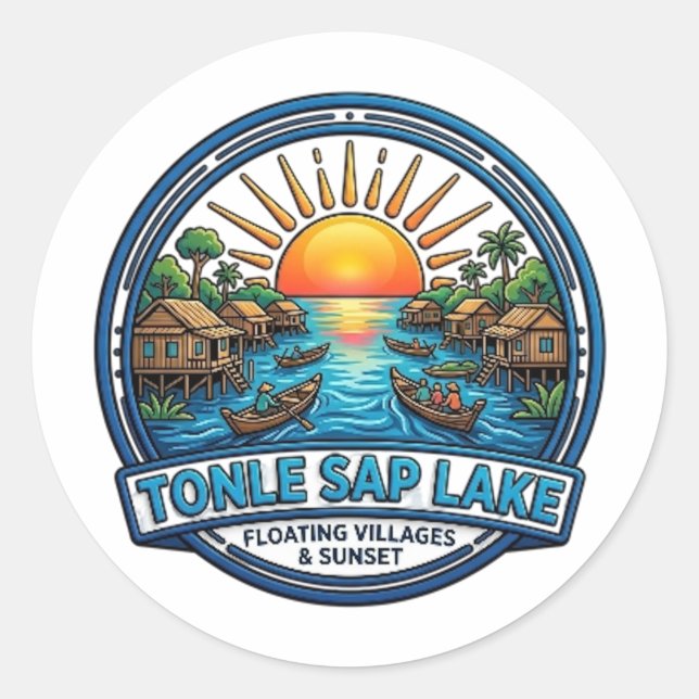 STICKER ROND TONLE SAP LAKE (Devant)
