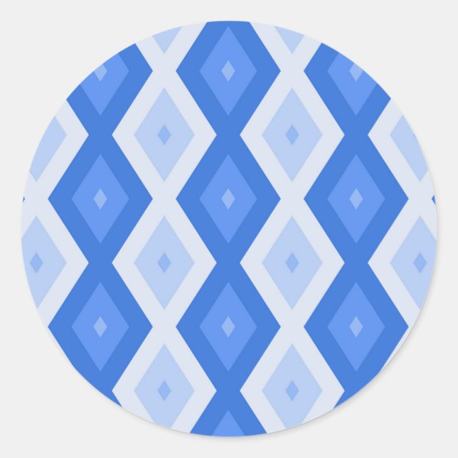 Sticker Rond Tons de motif de diamant bleu (Devant)