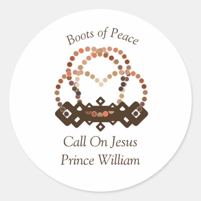 Sticker Rond Tons d'un prince garçon Pleine armure de Dieu (Devant)