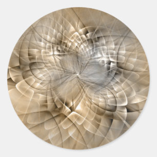 Sticker Rond Tons Terre Abstrait Art fractal moderne Texture