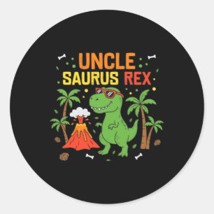 Sticker Rond Tonton Saurus Rex Dinosaure Tonton de jeu de mots