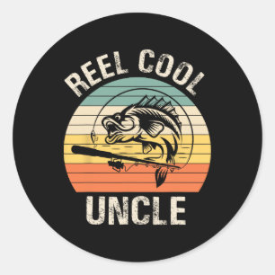 Sticker Rond Tonton super cool Hommes Pêche Cadeau drôle pour h