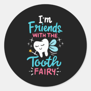 Sticker Rond Tooth Fairy Pediatric Dentist Dental Assistant Hyg