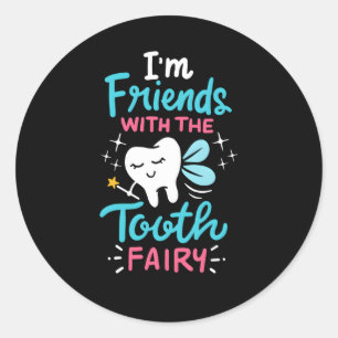 Sticker Rond Tooth Fairy Pediatric Dentist Dental Assistant Hyg
