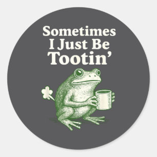 Sticker Rond tootin Je Grenouille Parfois Magie