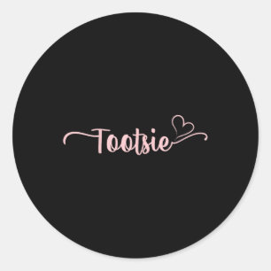 Sticker Rond Tootsie Heart Xmas Grand-mère Fête des mères Chris