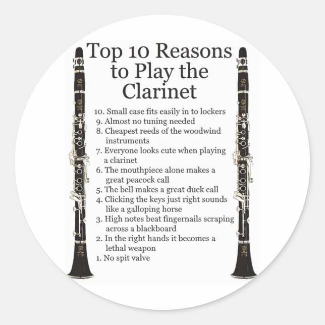 Sticker Rond Top 10 Clarinet (Devant)