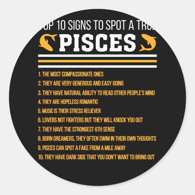 Sticker Rond Top 10 Signes Pour Repérer Un Véritable Poids (Devant)