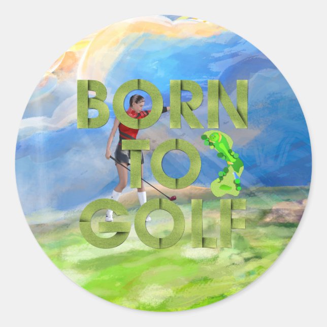 Sticker Rond TOP Born au Golf (Devant)
