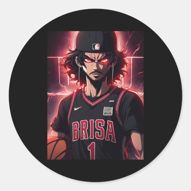 Sticker Rond Top du joueur de basket (Devant)