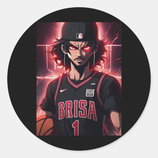 Sticker Rond Top du joueur de basket (Devant)