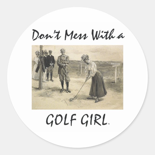 Sticker Rond TOP Golf Girl (Devant)