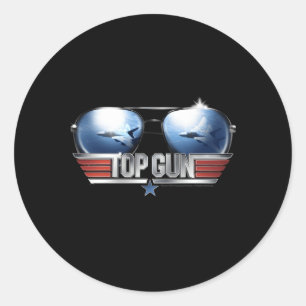 Sticker Rond Top Gun Aviator Lunettes de soleil Reflet