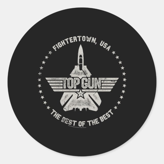 Sticker Rond Top Gun Fightertown Usa Circle (Devant)
