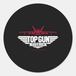 Sticker Rond Top Gun Maverick Fighter Jet