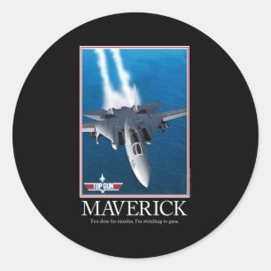 Sticker Rond Top Gun Maverick Motivation