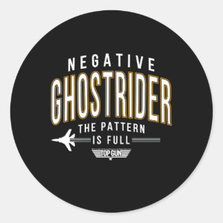 Sticker Rond Top Gun Motif Ghostrider Négatif Est En Texte Comp