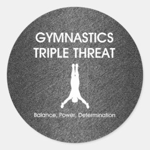 Sticker Rond TOP Gymnastique triple menace (hommes)
