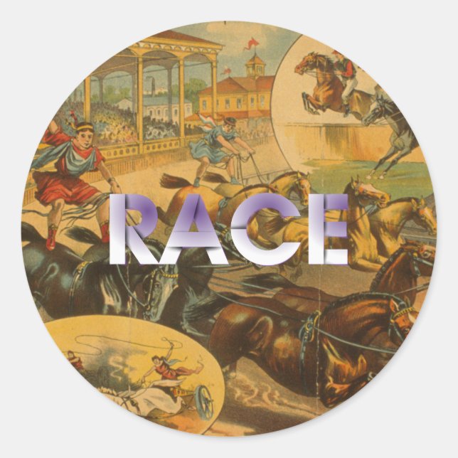Sticker Rond TOP Horse Race (Devant)