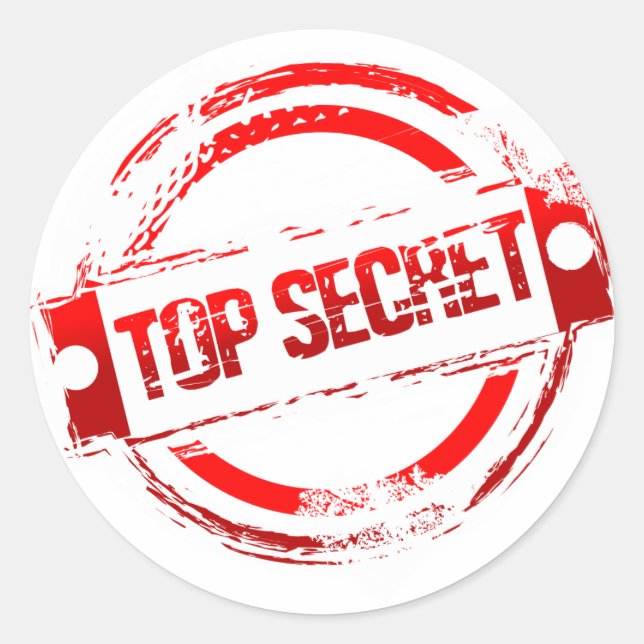 Sticker Rond Top Secret (Devant)
