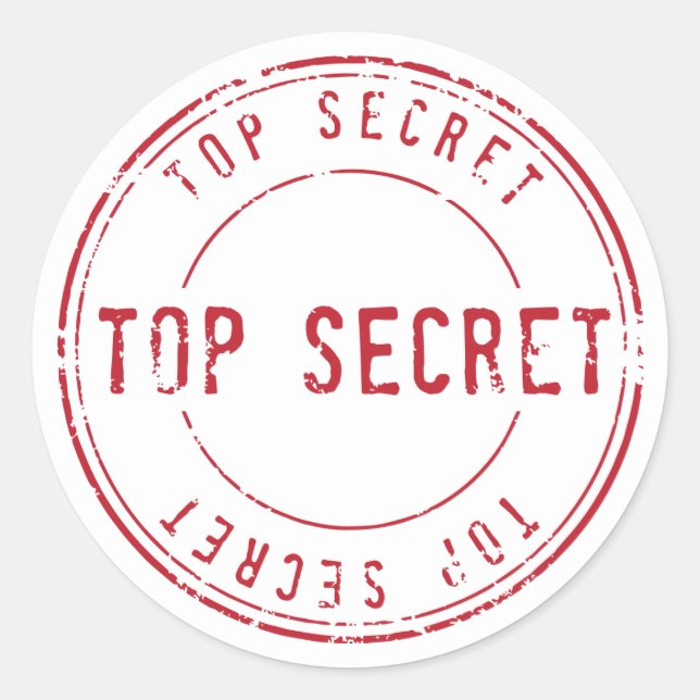 Sticker Rond Top Secret (Devant)