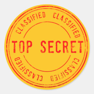 Sticker Rond Top Secret Anniversaire Secret agent Spy