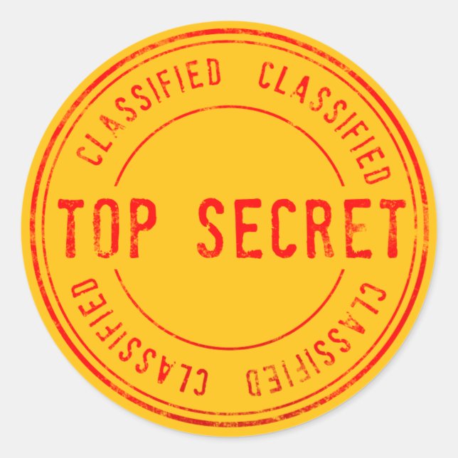 Sticker Rond Top Secret Anniversaire Secret agent Spy (Devant)