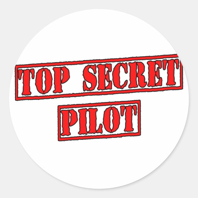 Sticker Rond Top Secret Pilot (Devant)
