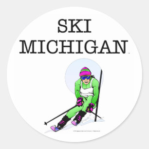Sticker Rond TOP Ski Michigan