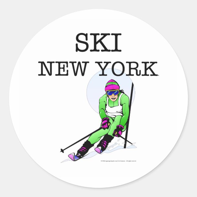 Sticker Rond TOP Ski New York (Devant)