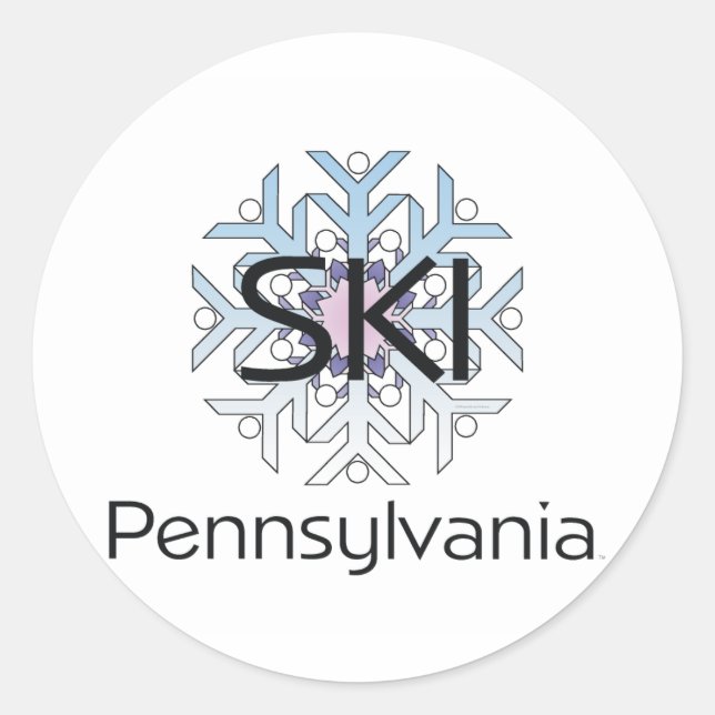 Sticker Rond TOP Ski Pennsylvanie (Devant)