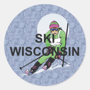 Sticker Rond TOP Ski Wisconsin