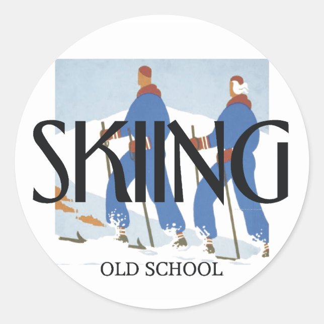 Sticker Rond TOP Skiing (Devant)