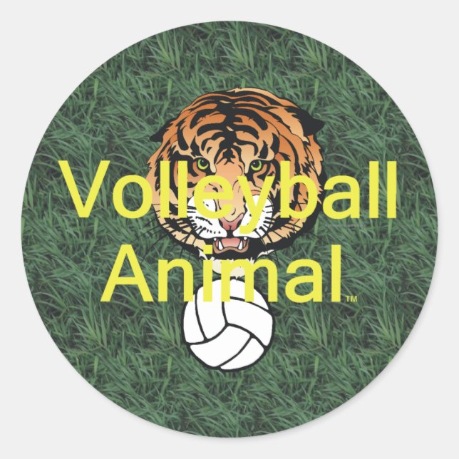 Sticker Rond TOP Volleyball Animal (Devant)