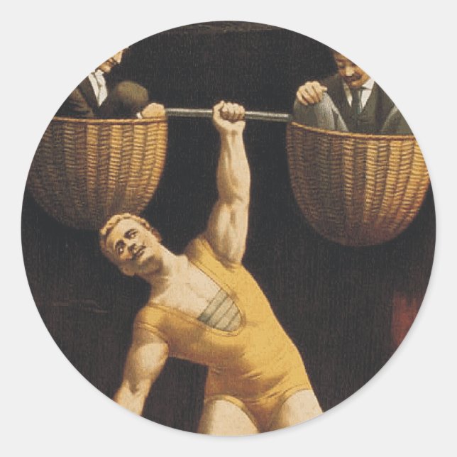 Sticker Rond TOP Weighlifting Old School (Devant)