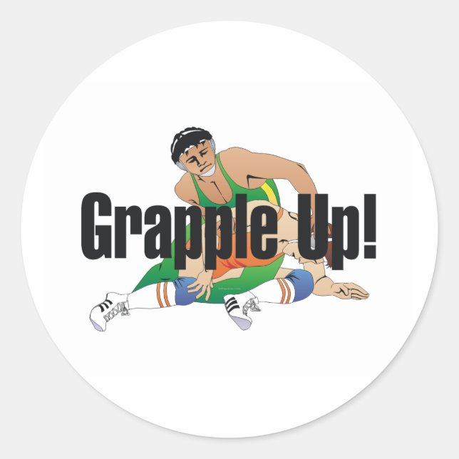 Sticker Rond TOP Wrestling Grapple Up (Devant)
