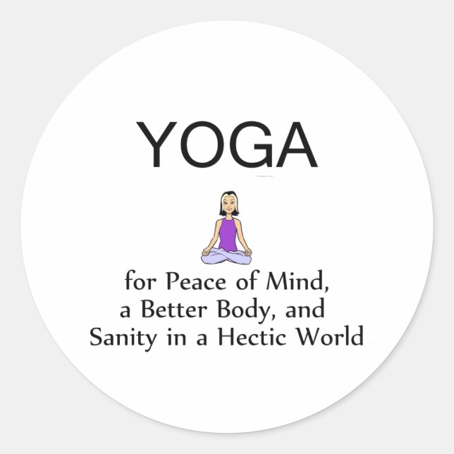 Sticker Rond TOP Yoga Slogan (Devant)