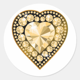 Sticker Rond Topaz Gem Heart