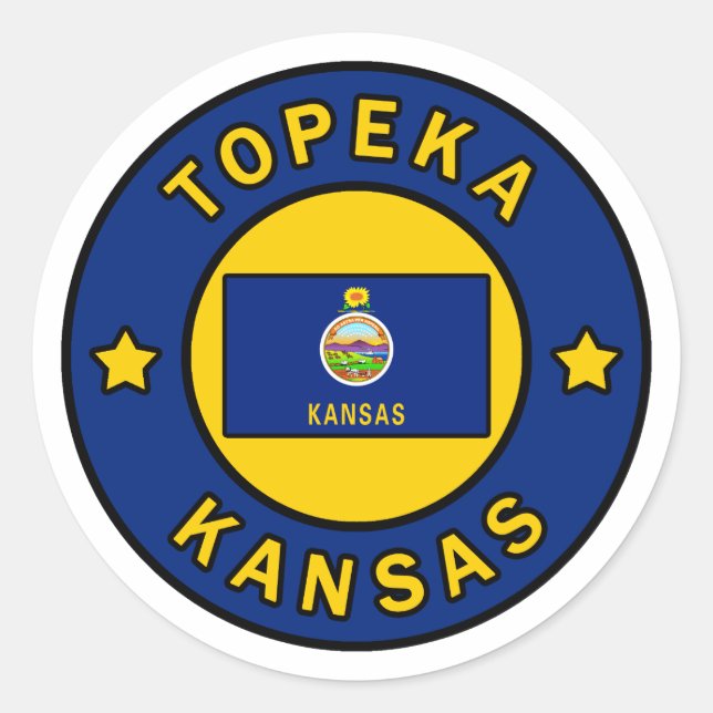 Sticker Rond Topeka Kansas (Devant)