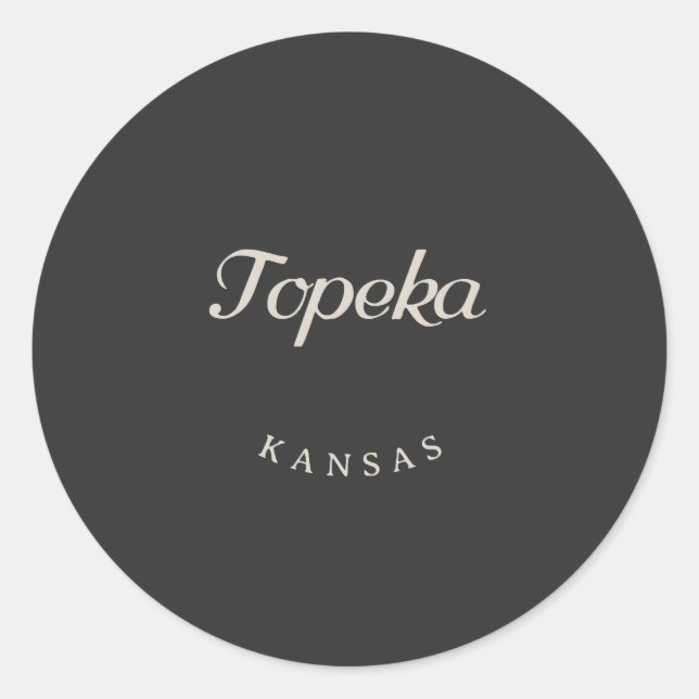 Sticker Rond Topeka Kansas - Police blanche (Devant)