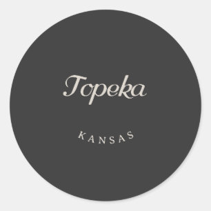 Sticker Rond Topeka Kansas - Police blanche